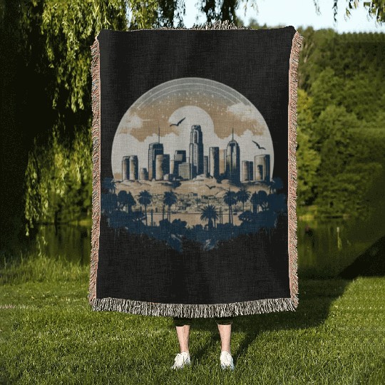 Los Angeles - City of Angels Woven Blankets