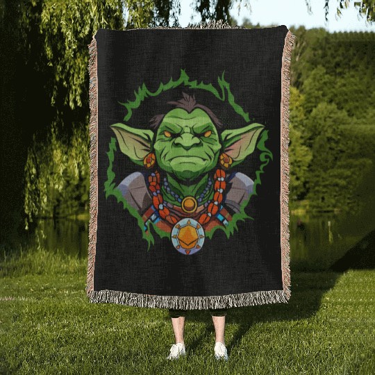 Green Goblin Woven Blankets