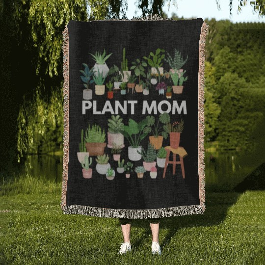 Plant Mom Woven Blankets