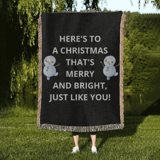 Merry and Bright Christmas Wishes, Just Like You! Woven Blankets