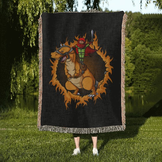 The Assassin With Tyrannosaurus Rex Woven Blankets