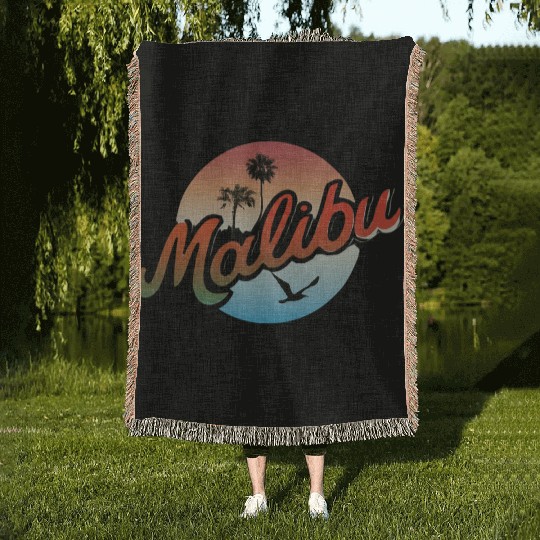 Malibu gradient Woven Blankets