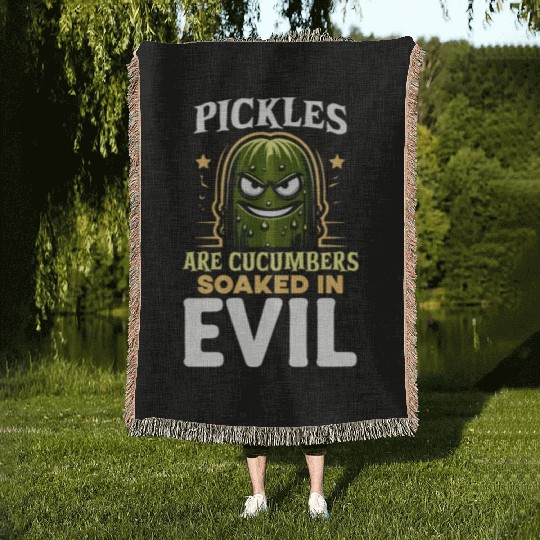Pickle Lover Funny Pickle Dill pickle Pickled Woven Blankets
