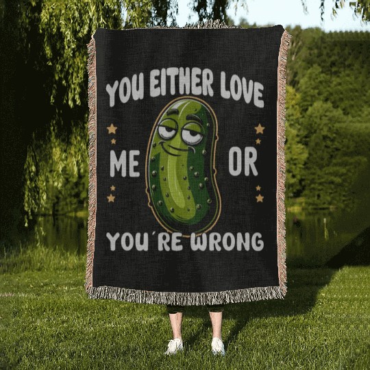 Pickle Lover Funny Pickle Dill pickle Pickled Woven Blankets