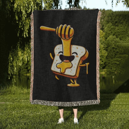 Toast with Honey Beekeeper Bee Honey Woven Blankets
