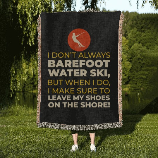 Barefoot Water Skiing Extreme Sports Barefooting Woven Blankets