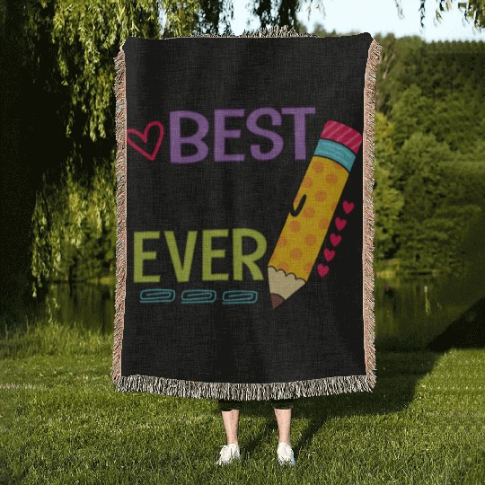 Best Teacher Ever Teaching Pensil Woven Blankets