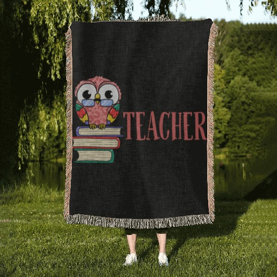 Best Teacher Ever Owl Books Teaching Woven Blankets