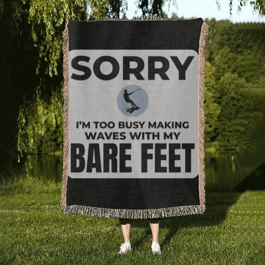 Barefoot Water Skiing Extreme Sports Barefooting Woven Blankets