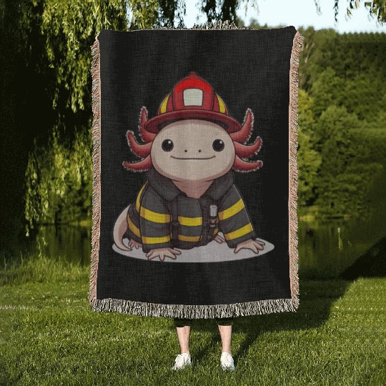 Axolotl Firefighter Woven Blankets