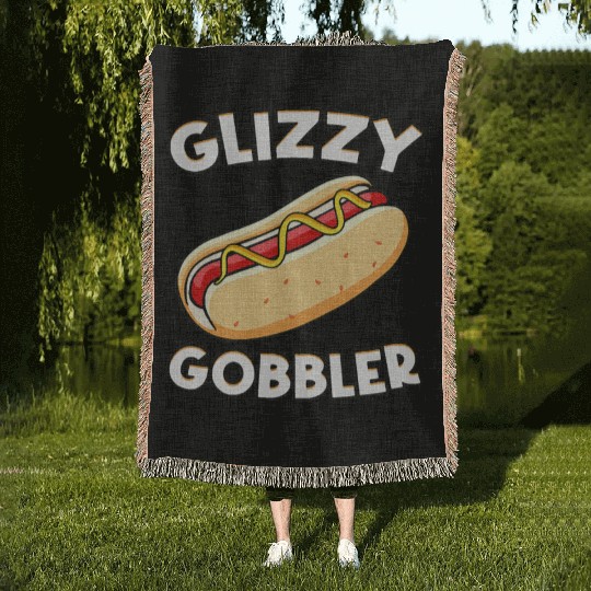 Hot Dog Glizzy Gobbler Number One Gladiator Woven Blankets