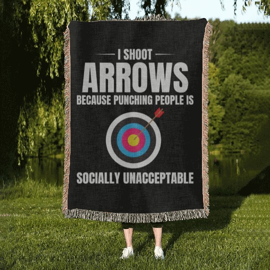 Archery Targets Archer Bullseye Shooting Sport Woven Blankets