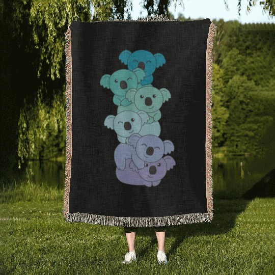 Neptunic Flag Pride Lgbtq Cute Koala Pile Woven Blankets