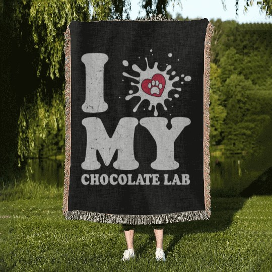 I Love My Chocolate Lab Labrador Retriever Owner Woven Blankets