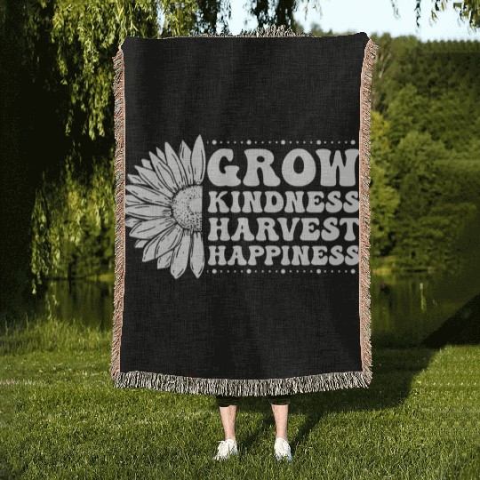 Grow Kindness Harvest Happiness Woven Blankets
