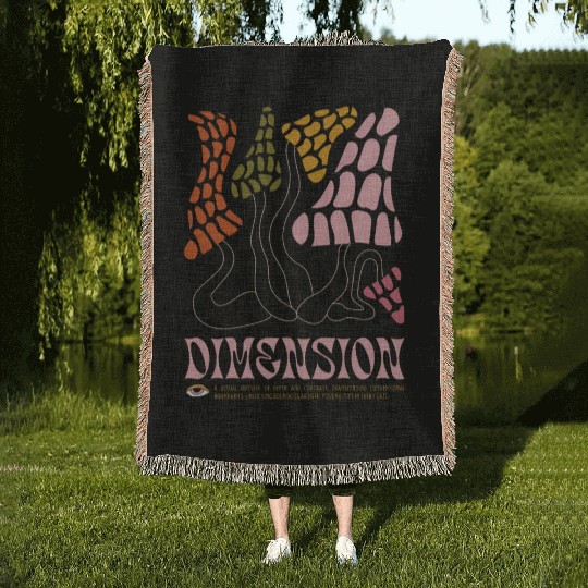 Dimension Psychedelic Illustration Woven Blankets