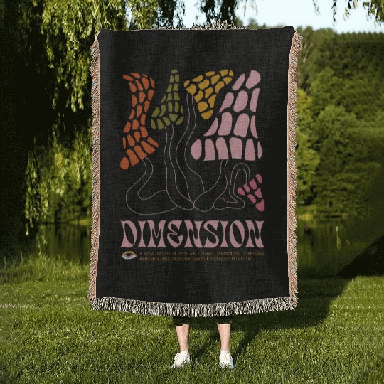 Dimension Psychedelic Illustration Woven Blankets