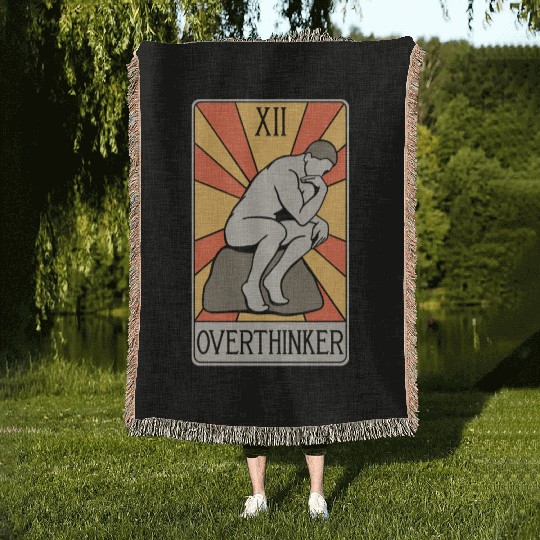 Overthinker Tarot Card - Introvert - Anxiety Woven Blankets