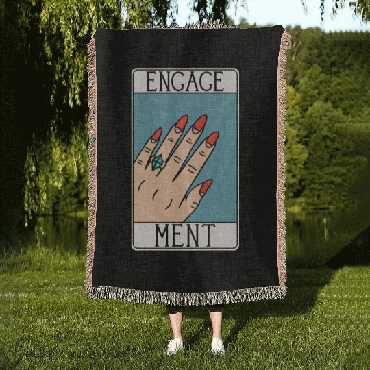 Engagement - Engaged Tarot Card - Wedding Proposal Woven Blankets
