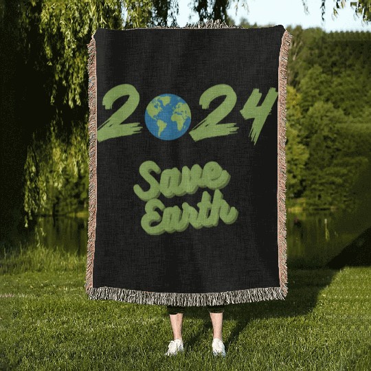 Earth Day Save earth save the planet everyday Woven Blankets