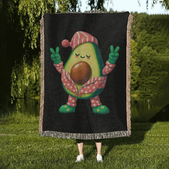 Avocado in Pajamas Woven Blankets