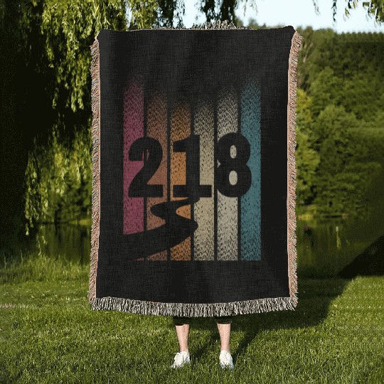 218 Area Code Retro Minnesota Duluth Woven Blankets