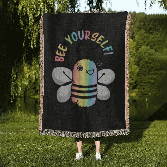 bee urself Woven Blankets