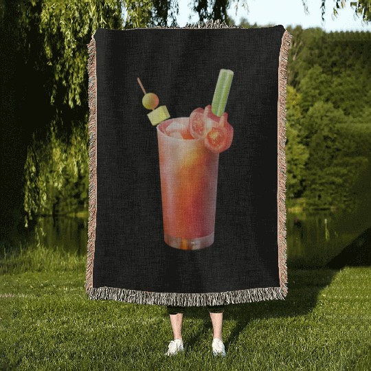 Bloody Mary Cocktail Woven Blankets
