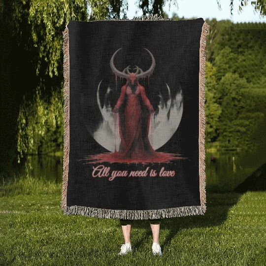 All You Need Is Love - Baphomet Woven Blankets