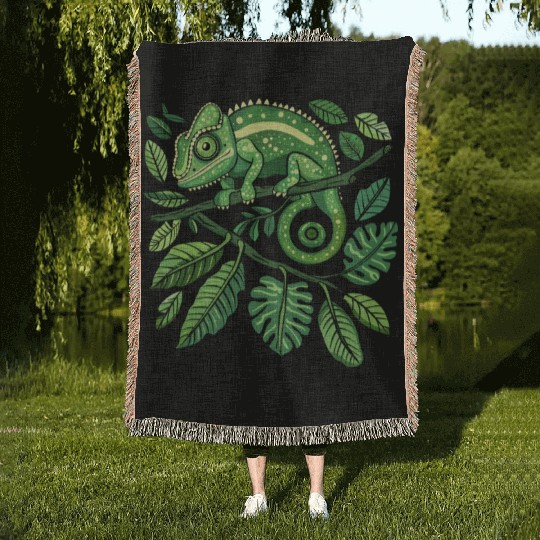 Chameleonaire A Rich Lizard for Lizard Pet Lover Woven Blankets