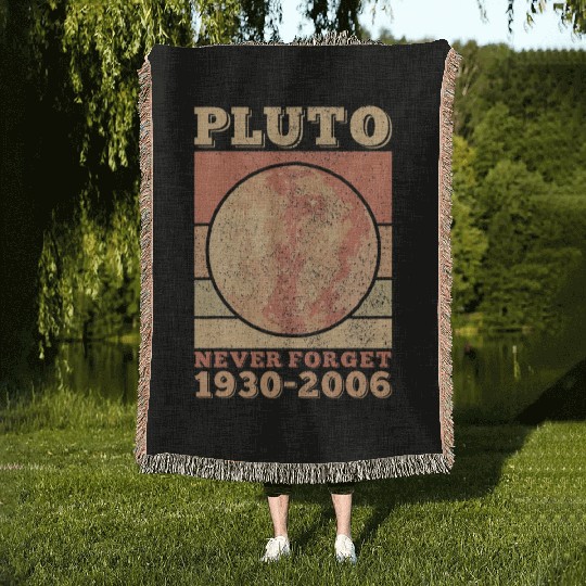 Pluto Never Forget Space Science Astronomy Woven Blankets
