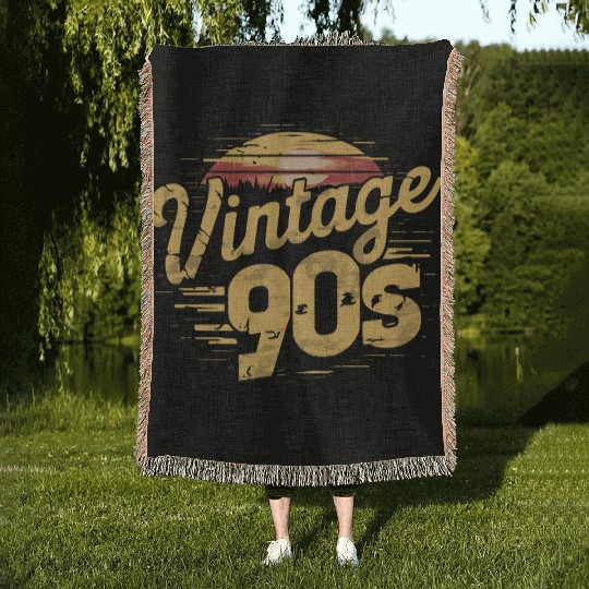 Nostalgic Vintage 90s Sunset For all, who Love Woven Blankets