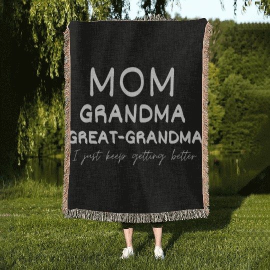 Mom Grandma Great-Grandma Woven Blankets in Dark Color