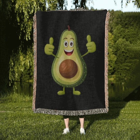 Avocado Thumbs Up Woven Blankets