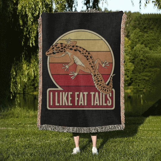 I Like Fat Tails Crested Lizard Gekkota Leopard Woven Blankets