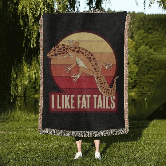 I Like Fat Tails Crested Lizard Gekkota Leopard Woven Blankets