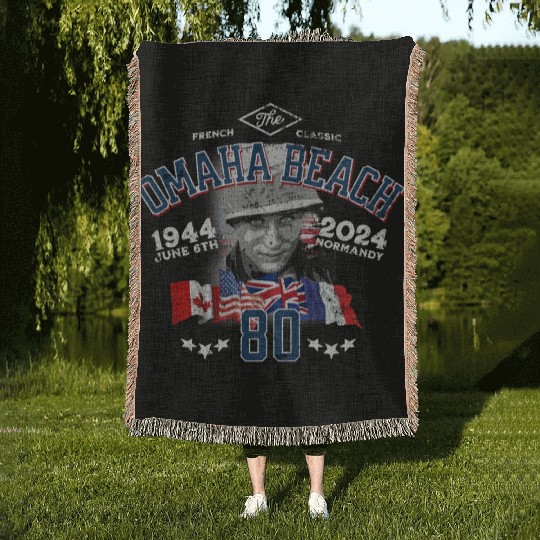 Omaha Beach D-DAY 80th Anniversary Heritage Woven Blankets