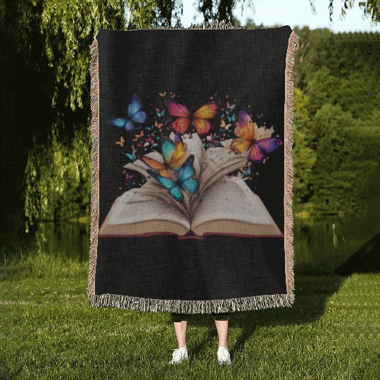 open book Woven Blankets