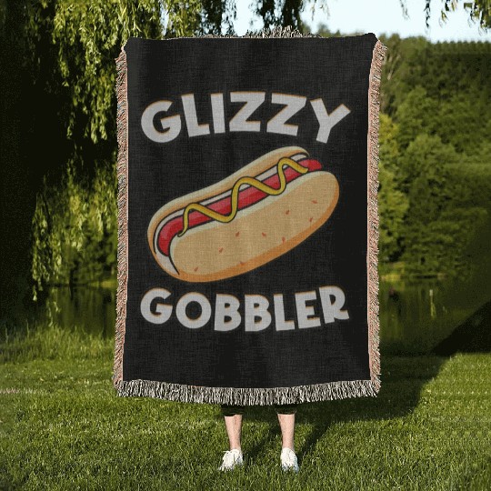 Hot Dog Glizzy Gobbler Number One Glizzy Gladiator Woven Blankets