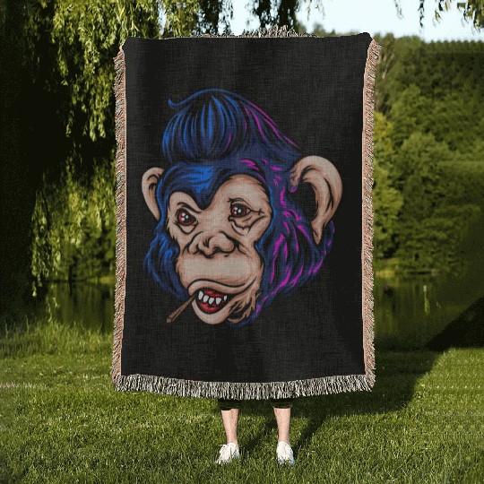Monkey Hawk Woven Blankets