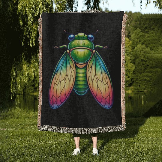 Colorful Cicada Woven Blankets