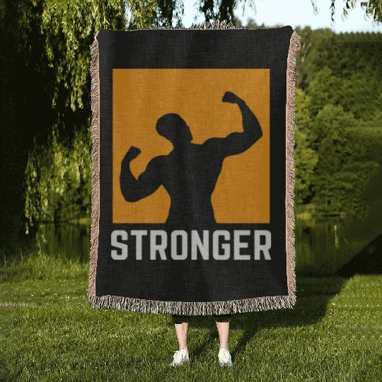 Stronger, Workout Woven Blankets, Gym, Fitness