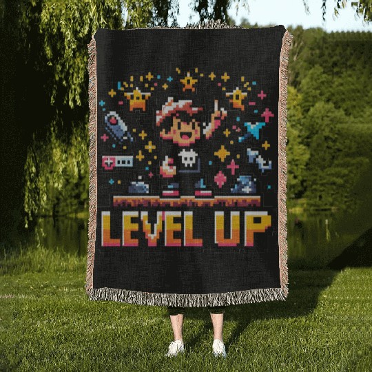 Victory Unlocked: Level Up Woven Blankets
