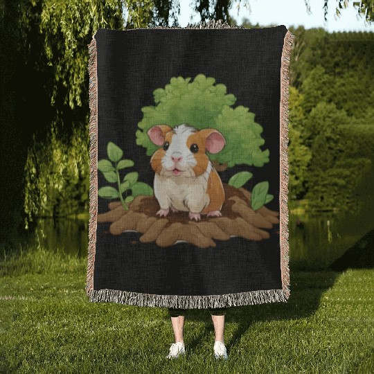 Earth Day Guinea Pig: Vibrant Eco-Friendly Design Woven Blankets