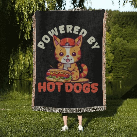 Hot Dog By Hot Dog Woven Blankets