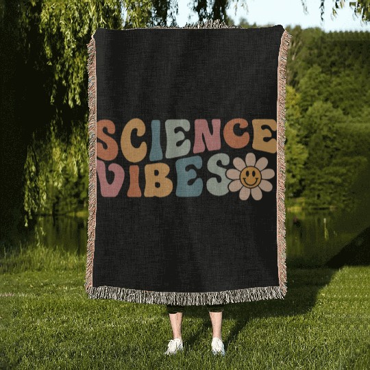 Science Vibes Science Teacher Woven Blankets First Day