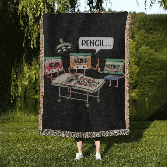 Cassette Tape 80s Music Lover Woven Blankets