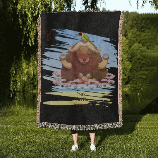 Unique Creative Cute Y Alphabet Yak Yaffle Yarrow Woven Blankets