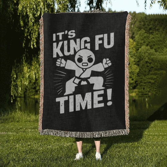 Kung Fu Chinese Kung Fu Asian Kung Fu Self defense Woven Blankets