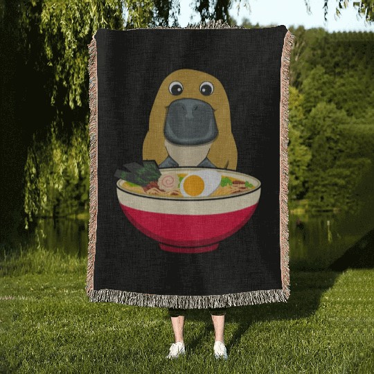 PLATYPUS RAMEN Woven Blankets